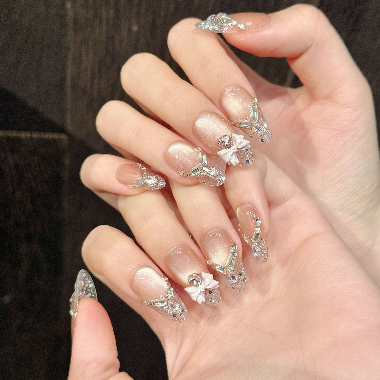 Handmade Cat Eyes False Nails  - Nail Art Cat Eye Pink 리뷰 및 가격