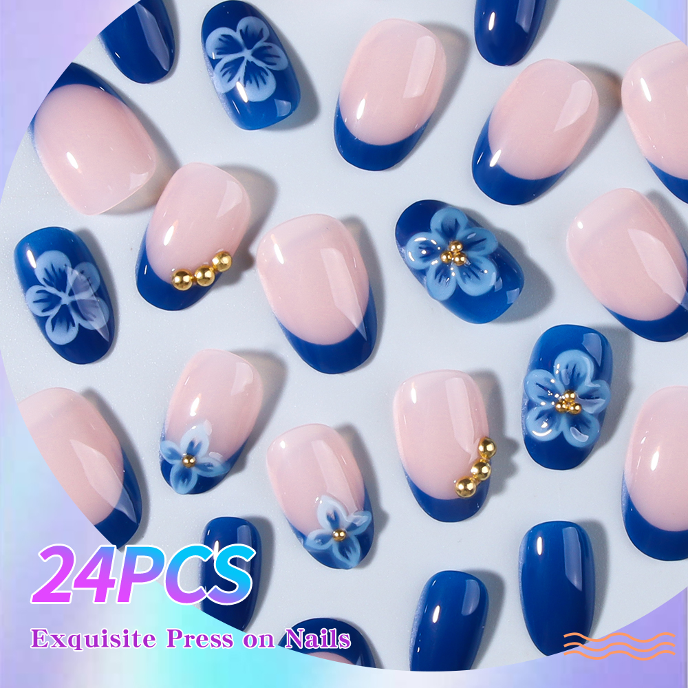24pcs Short Oval 3D Gel Nail S - Nail Art Design 리뷰 및 가격