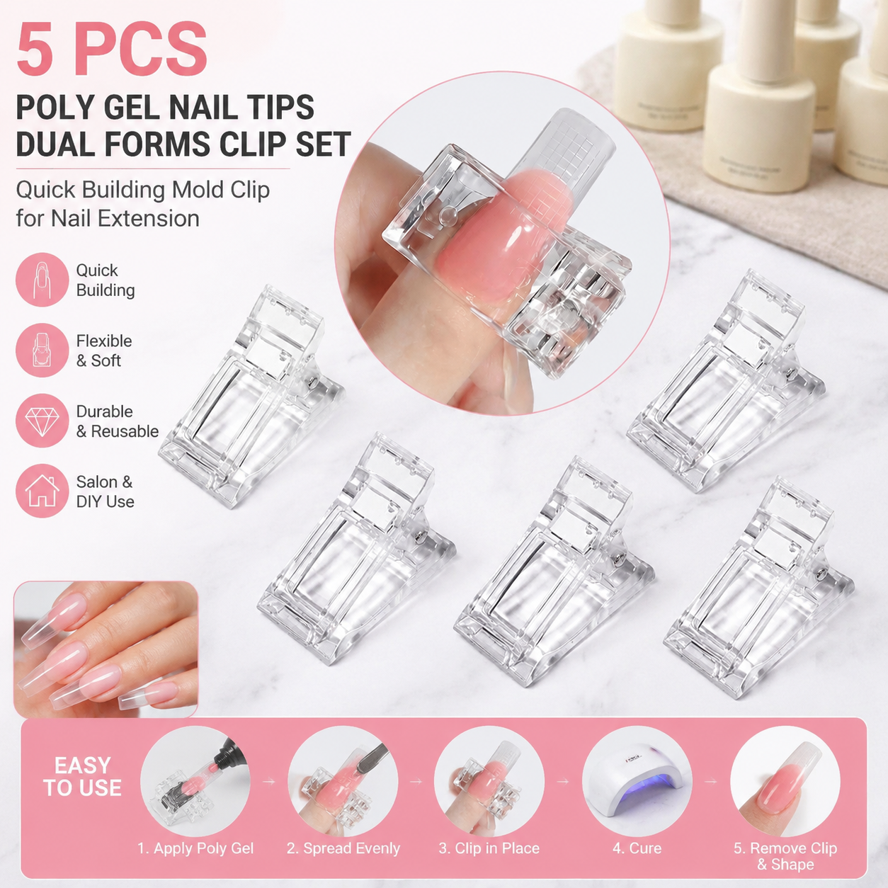 5 Pcs Flexible Soft Poly Gel N - Nail Art Design 리뷰 및 가격