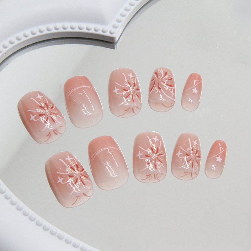 Short Pink Press on Nails Simp - Nail Art Ombre Pink 리뷰 및 가격