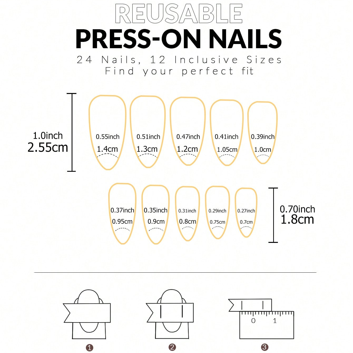 24PCS Medium Pressure Nail Alm - Nail Art Aesthetic 리뷰 및 가격