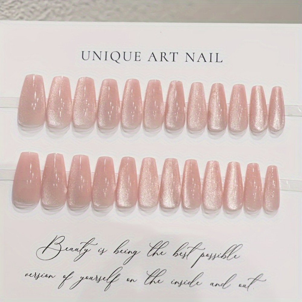 24pcs Sparkling Pink Glitter C - Nail Art Aesthetic 리뷰 및 가격