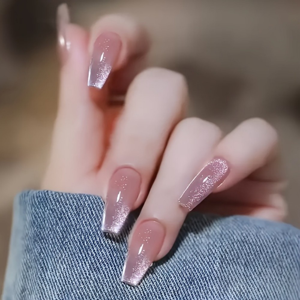 24pcs Sparkling Pink Glitter C - Nail Art Aesthetic 리뷰 및 가격