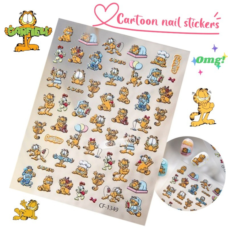 New Garfield Nail Art Stickers - Nail Art Design 리뷰 및 가격
