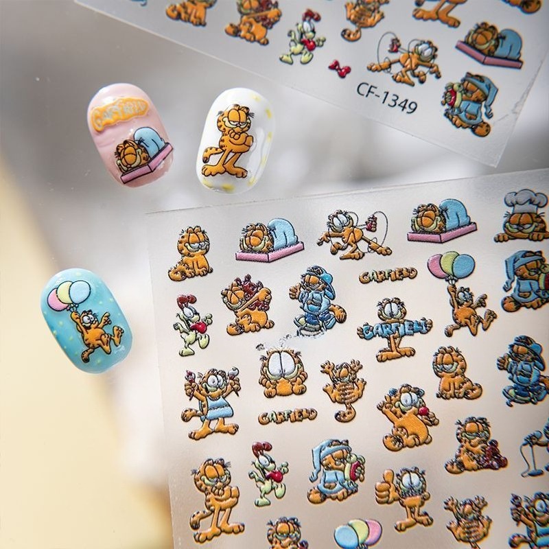 New Garfield Nail Art Stickers - Nail Art Design 리뷰 및 가격