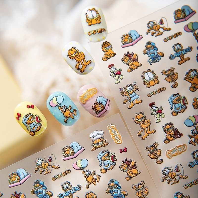 New Garfield Nail Art Stickers - Nail Art Design 리뷰 및 가격