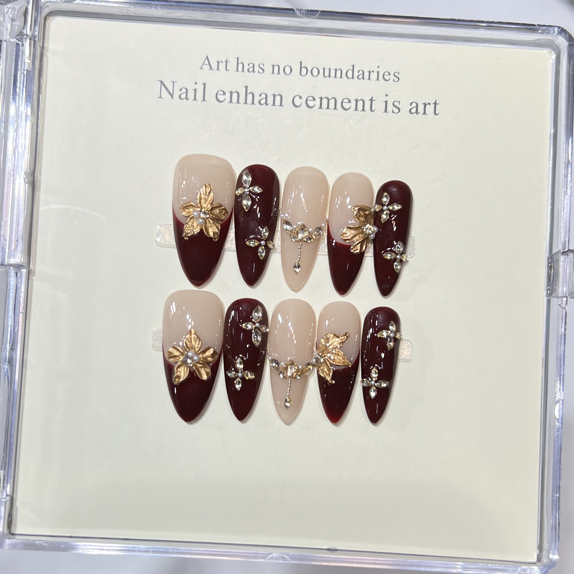 10Pcs Handmade Elegant French  - Nail Art Aesthetic 리뷰 및 가격