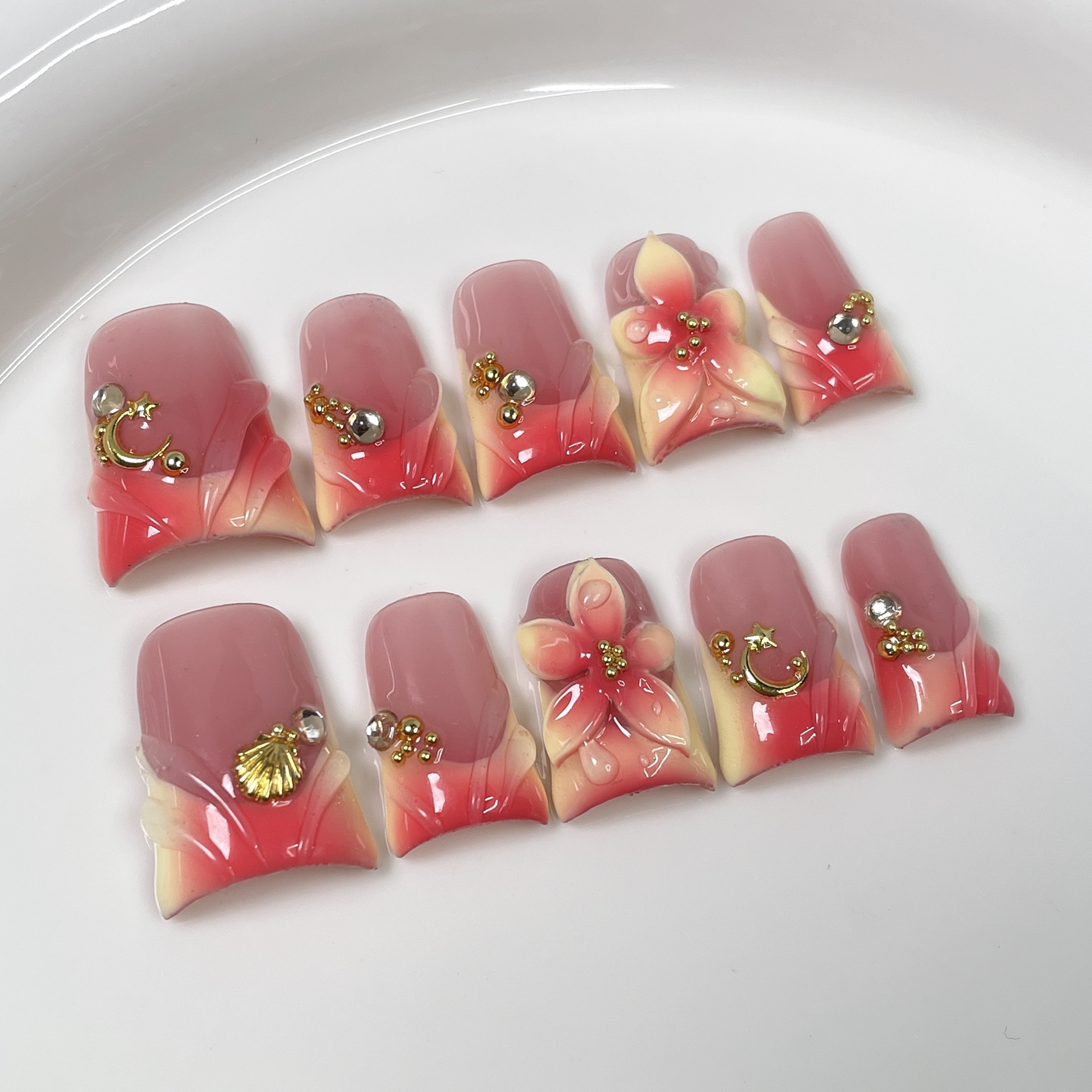 10pcs Ocean Style Fake Nails D - Nail Art Design 리뷰 및 가격