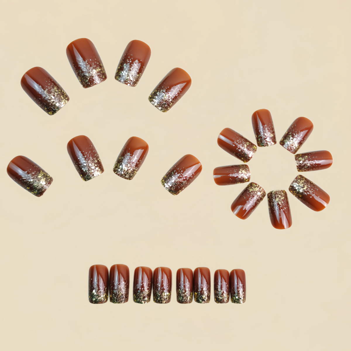 Short Medium fake nails Gradie - Nail Art Aesthetic 리뷰 및 가격