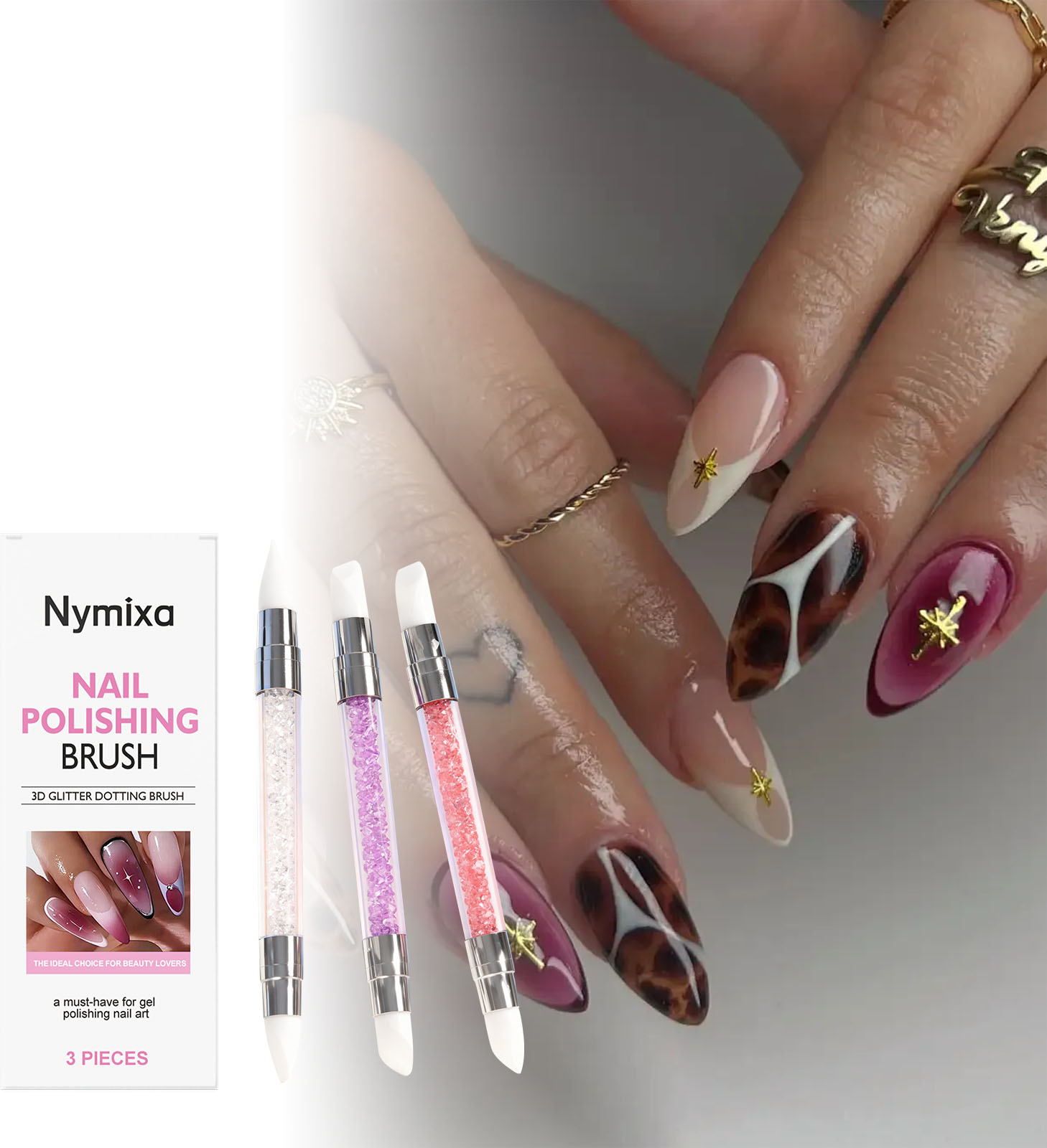 Nymixa 3 PCS Dual Head Silicon - Nail Art Dotting Tool 리뷰 및 가격