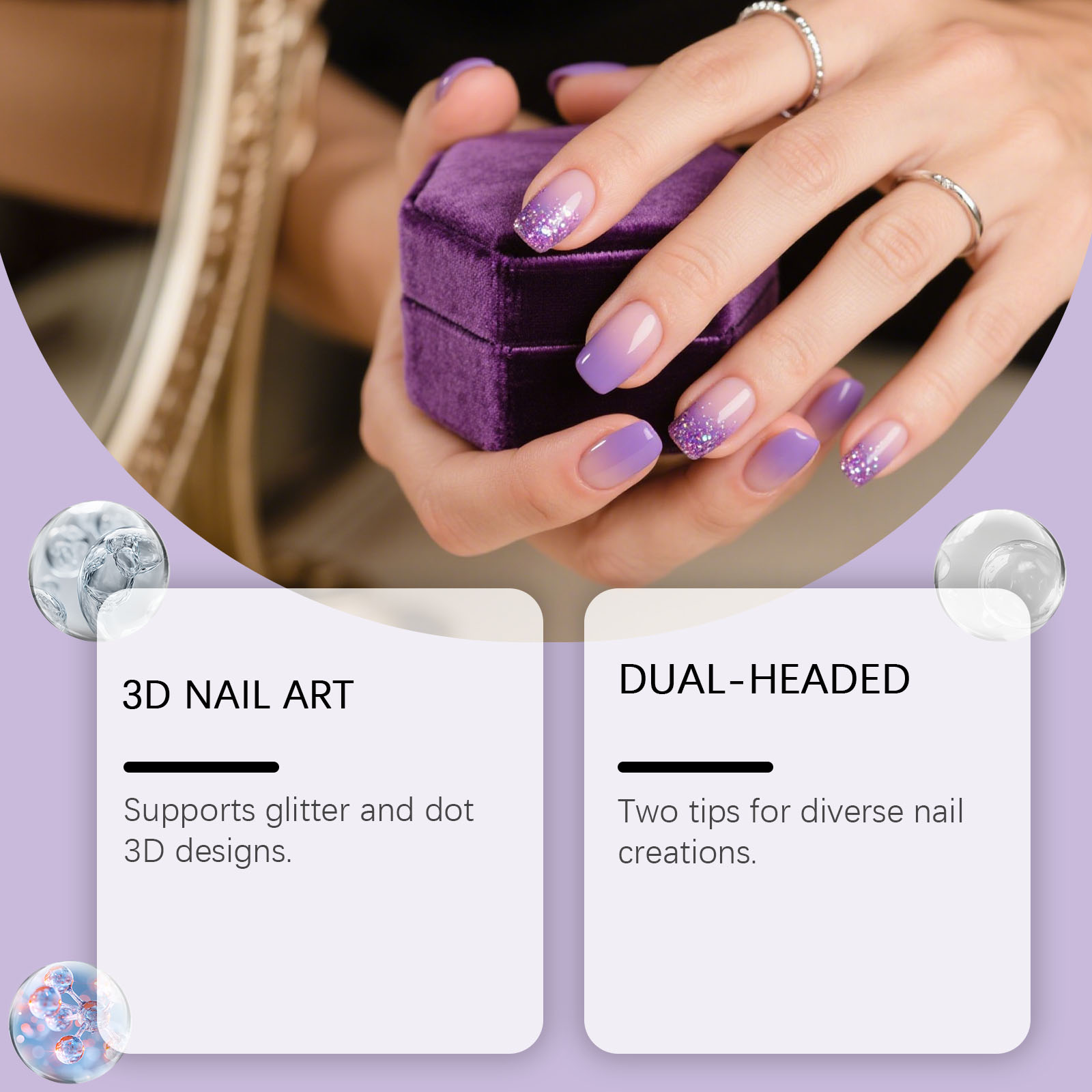 Nymixa 3 PCS Dual Head Silicon - Nail Art Dotting Tool 리뷰 및 가격