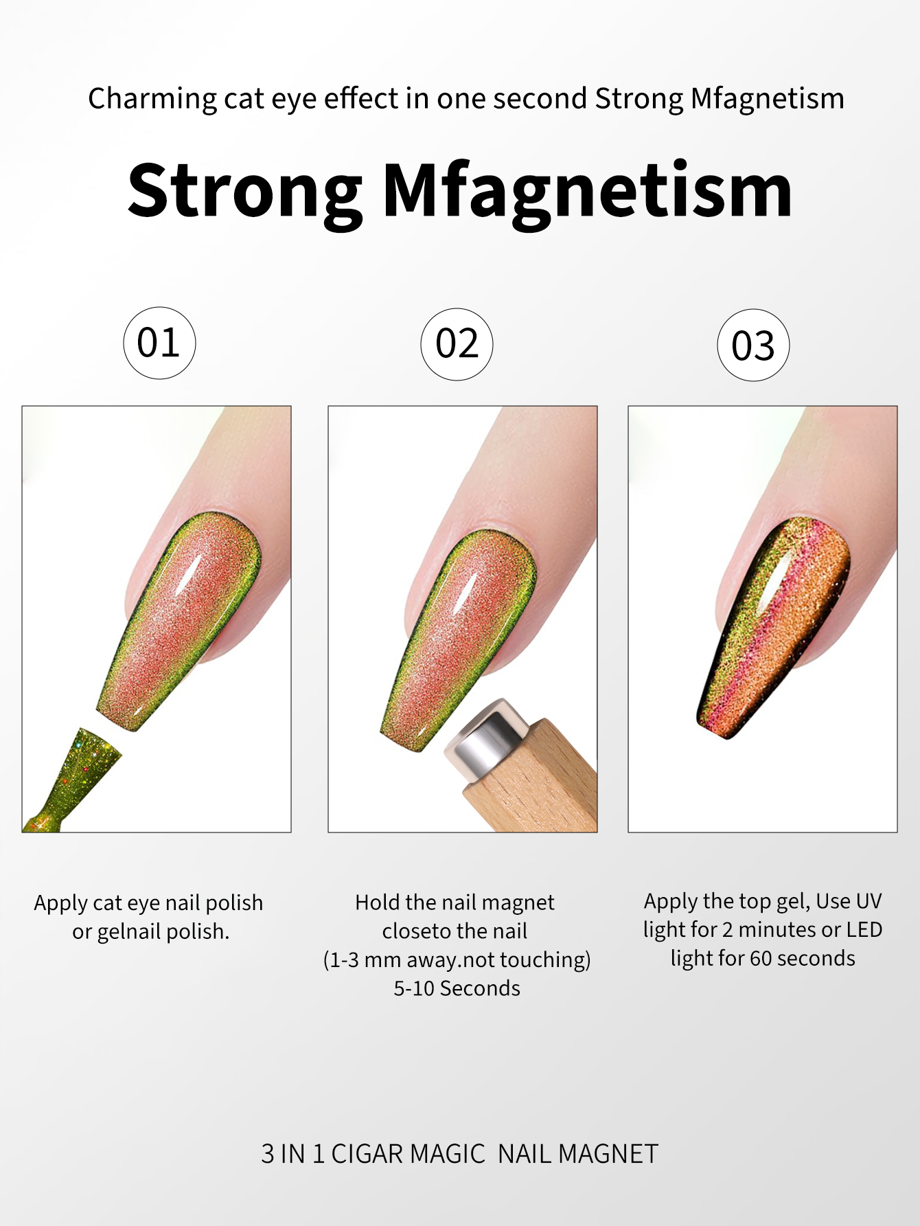 3 In 1 Nail Magnet, Multifunct - Nail Art Mahogany 리뷰 및 가격