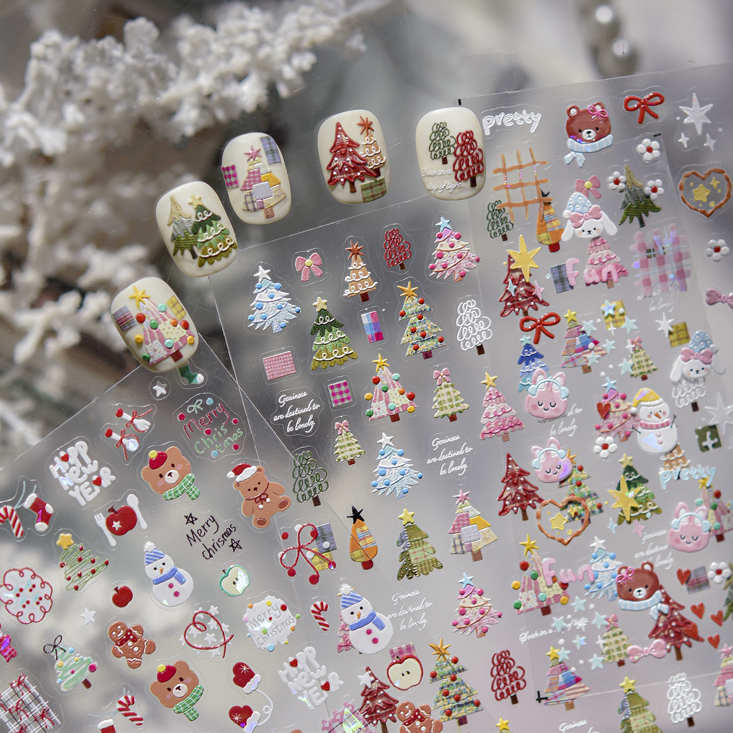 1PCS Vintage Retro Winter Nail - Nail Art Xmas Simple 리뷰 및 가격