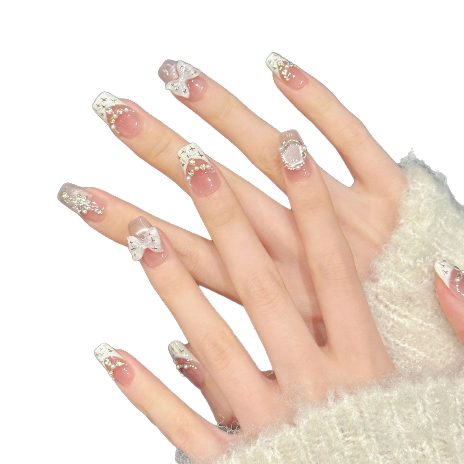 10pcs Sweet Style Press on Nai - Nail Art Cat Eye Pink 리뷰 및 가격