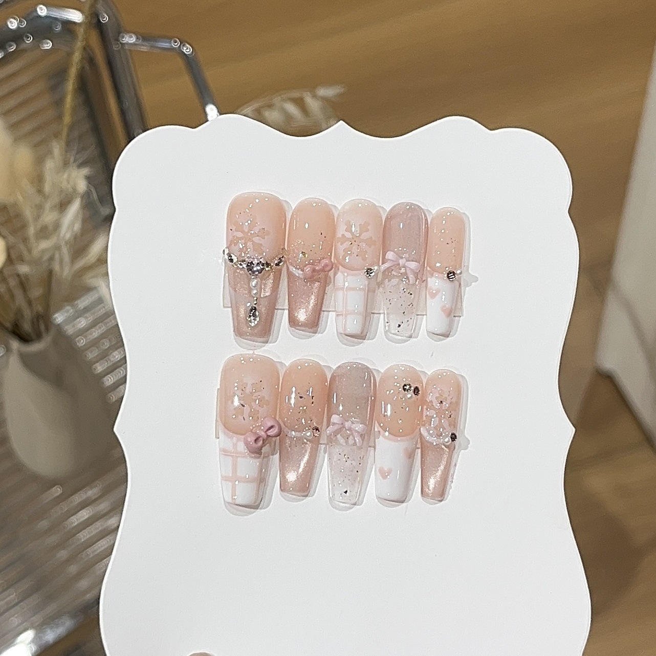 10pcs Sweet Style Press on Nai - Nail Art Cat Eye Pink 리뷰 및 가격