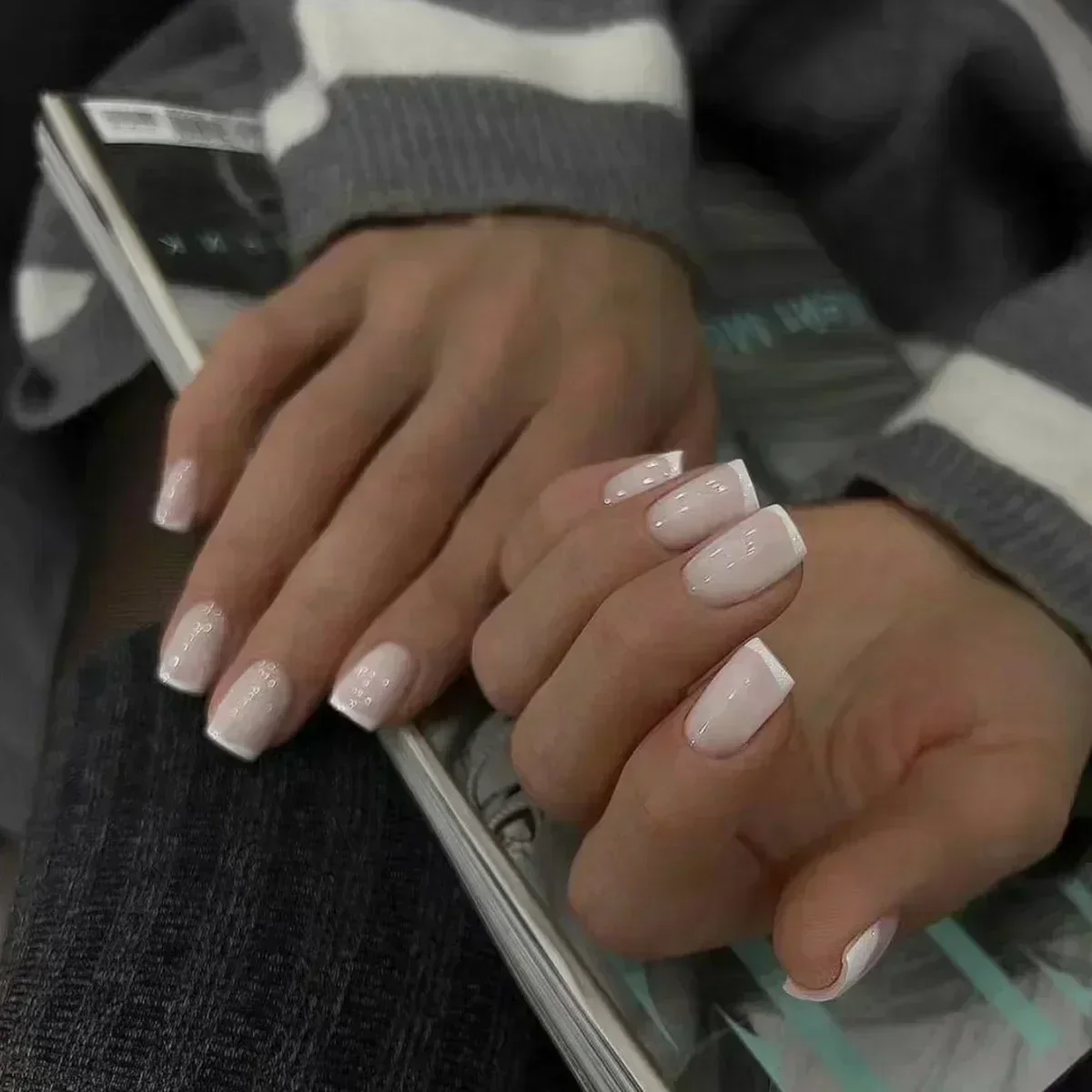 24Pcs Simple Ballet Glitter De - Nail Art Aesthetic 리뷰 및 가격