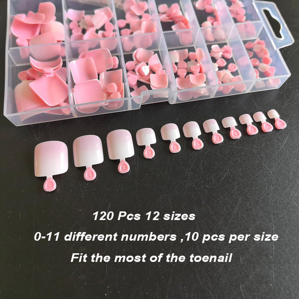 120pcs Ombre Pink White Toe Na - Nail Art Ombre Pink 리뷰 및 가격