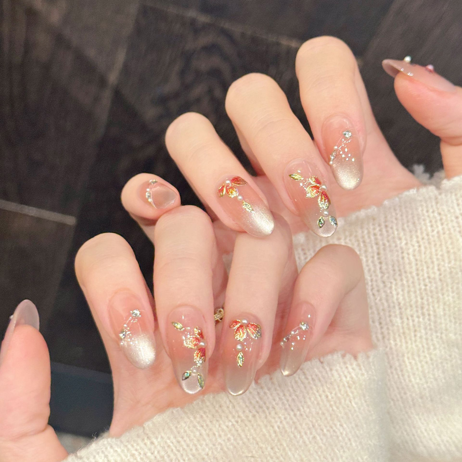 10pcs Handmade Fake Nails Pres - Nail Art Emerald 리뷰 및 가격