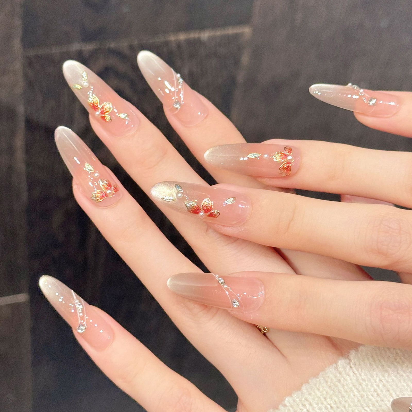 10pcs Handmade Fake Nails Pres - Nail Art Emerald 리뷰 및 가격