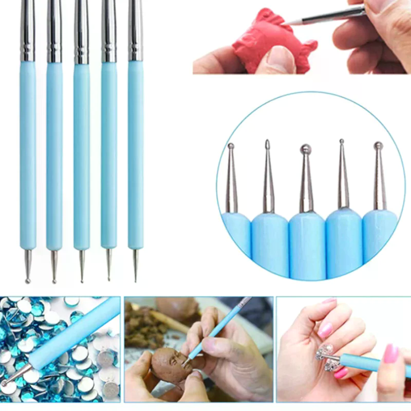 5Pcs/set Silicone Clay Sculpti - Nail Art Dotting Tool 리뷰 및 가격
